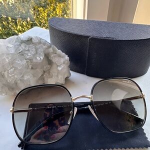 Prada Black and Gold Sunglasses